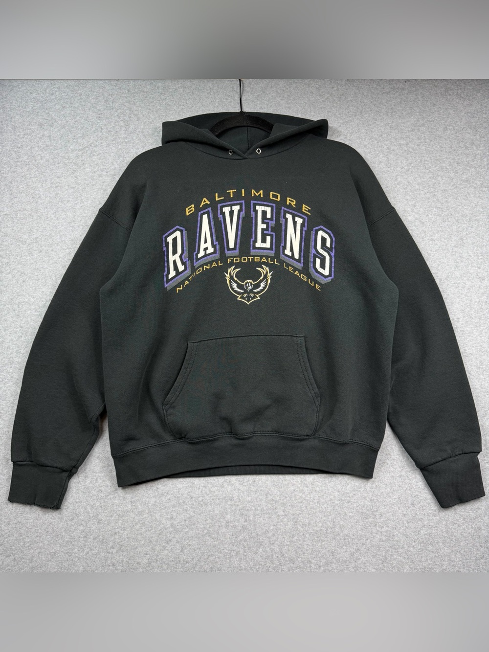 Vintage 90s Baltimore Ravens Original Crest Hoodie Boxy Fit Youth L  / Adult S